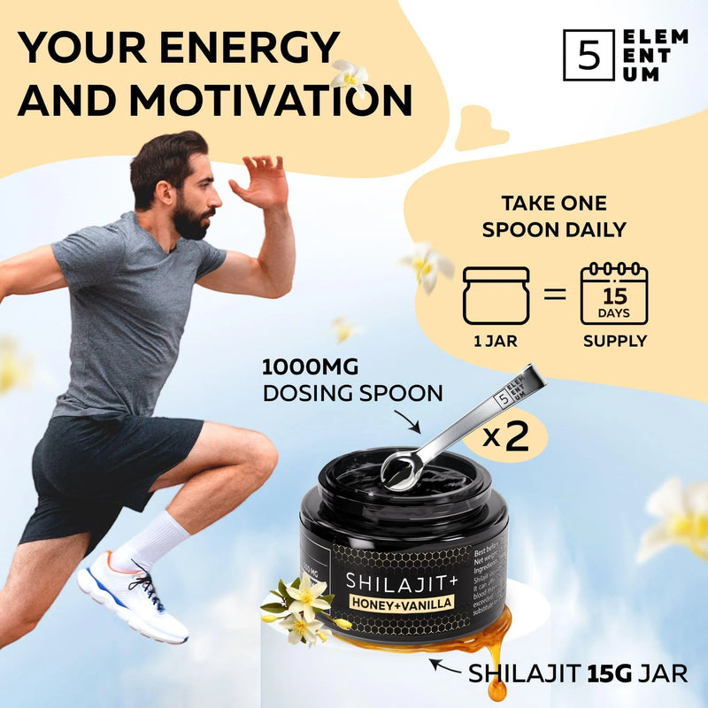 Devroint Natural Shilajit Organic Resin Shilajit Vanilla Honey for Men with 85 Trace
